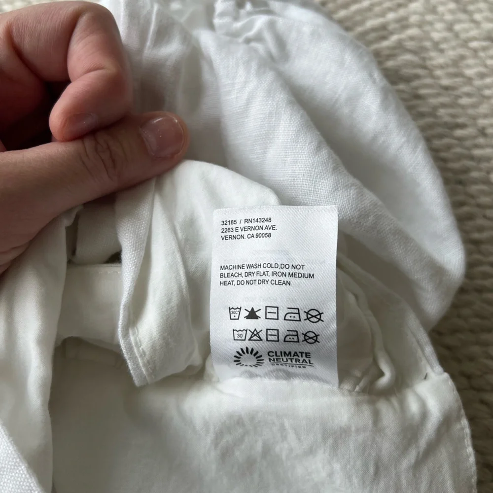 Reformation Karina White Linen Top sz 0